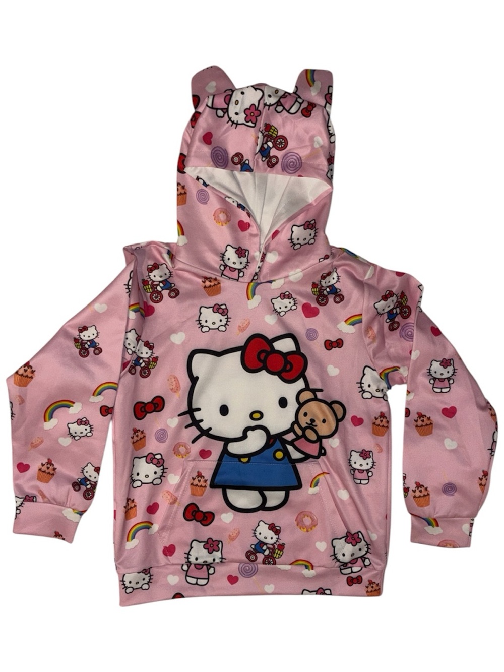 Girls Hello Kitty Pink Graphic Hoodie - NWOT - Size 9/10